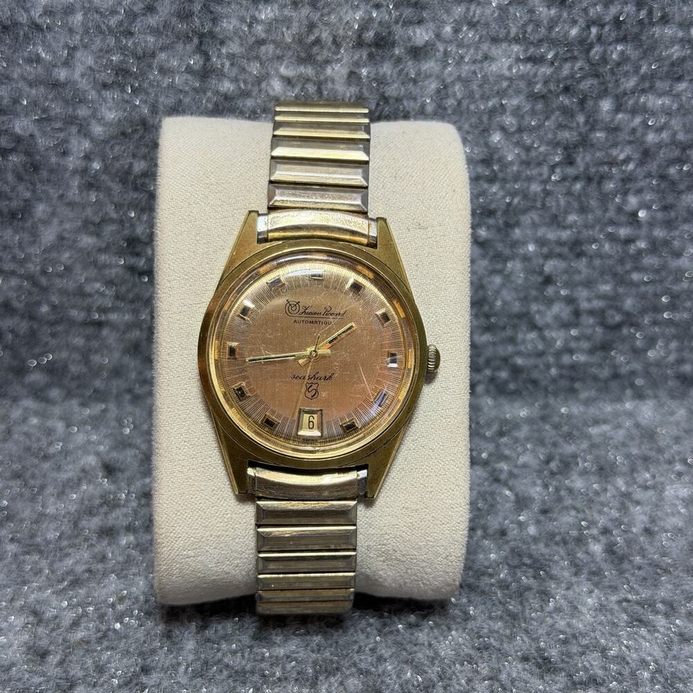 Vintage Lucien Piccard Seashark Gold Plated Swiss-Made Automatic Men's Watch